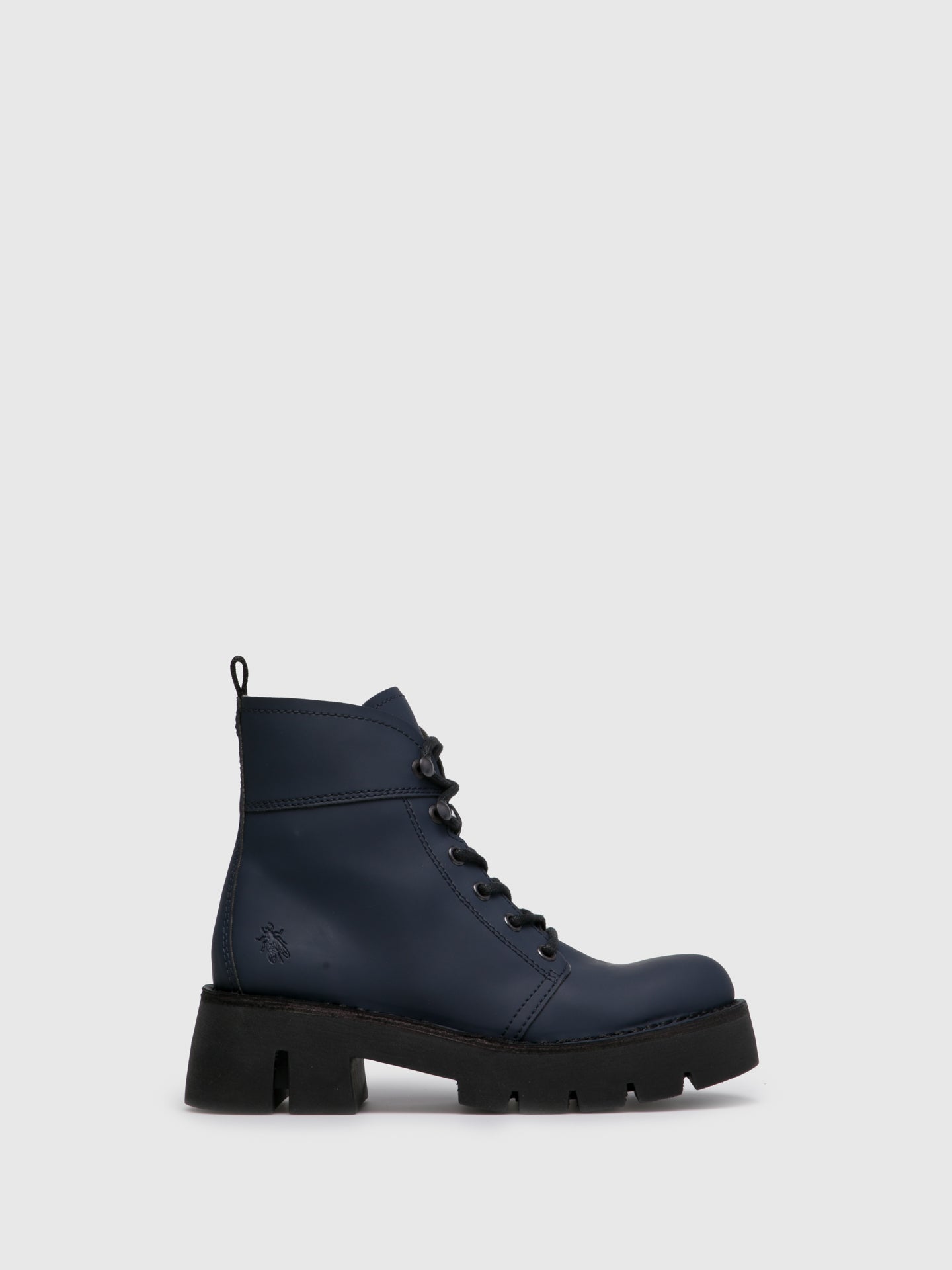 Fly London Navy Lace-up Ankle Boots